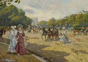 Joaquin Agrasot y Juan Port Dauphine Bois de Boulogne oil painting artist